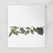 Gothic Zwart Bloem Bruiloft Voedsel Tent Plaatskaartje (Buitenkant ongevouwen)