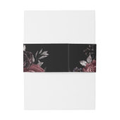 Gothic Zwart Bloemen Bruiloft Uitnodiging Belly Ba Uitnodigingen Wikkel (Achterkant Voorbeeld)