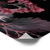 Gothic Zwart Bloemen Bruiloft Welkomstbord Poster (Hoek)