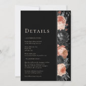 Gothic zwart blush bruiloft alles in één kaart (Achterkant)