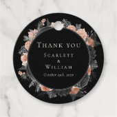 Gothic  zwart blush bruiloft dank u bedankjes labels (Voorkant)