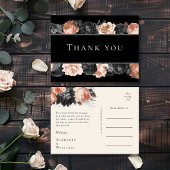 Gothic  zwart blush bruiloft dank u briefkaart