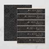 Gothic Zwart Botanische Bloemen Slanke Place Cards Kaart (Voorkant / Achterkant)