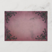 Gothic Zwart & Bourgondië Filigraan Hart Receptie Informatiekaartje (Achterkant)