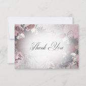 Gothic Zwart & Bourgondische schedel & Spin Bruilo Bedankkaart (Voorkant)