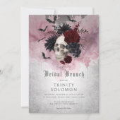 Gothic Zwart & Bourgondische schedel & vleermuizen Kaart (Voorkant)