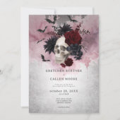 Gothic Zwart & Bourgondische schedel & vleermuizen Kaart (Voorkant)