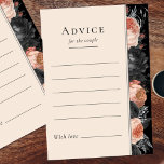 Gothic  zwart bruiloft advies Kaart<br><div class="desc">Deze gotische zwarte trouwadvieskaart is een donker canvas van romance en tijdloze elegantie. Dit ontwerp heeft traditionele motieven verweven met een humeurige esthetiek die doet denken aan de herfst. Fijne waterverf stoffige roos en donkerblush bloemenarrangementen dansen over het zwarte doek en roepen de etherische schoonheid van schemering op. Elk stuk...</div>