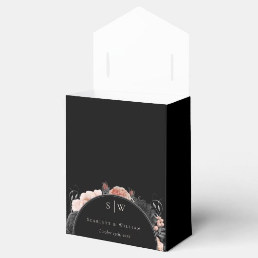 Gothic  zwart bruiloft dank u Monogram Bedankdoosjes (Geopend)