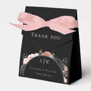 Gothic  zwart bruiloft dank u Monogram Bedankdoosjes