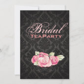 Gothic Zwart damask roze rose vrijgezellenfeest Kaart (Voorkant)