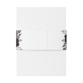 Gothic Zwart Donker Bloemen Uitnodiging Belly Band Uitnodigingen Wikkel (Achterkant Voorbeeld)