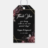 Gothic zwart donker bloemenbruiloft gunst cadeau L Cadeaulabel (Voorkant)