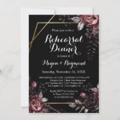 Gothic Zwart Donkere Bloemen Repetitie Diner Kaart (Voorkant)