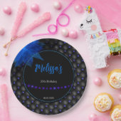 Gothic Zwart en Blauw Verjaardag Papieren Bordje (Feest)