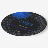 Gothic Zwart en Blauw Verjaardag Papieren Bordje (Gekanteld)