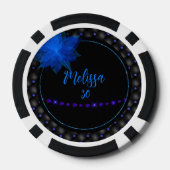 Gothic Zwart en Blauw Verjaardag Poker Chips (Achterkant)