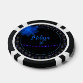 Gothic Zwart en Blauw Verjaardag Poker Chips (Enkel)