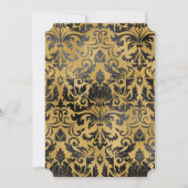 Gothic zwart en goud Halloween Party Kaart (Achterkant)