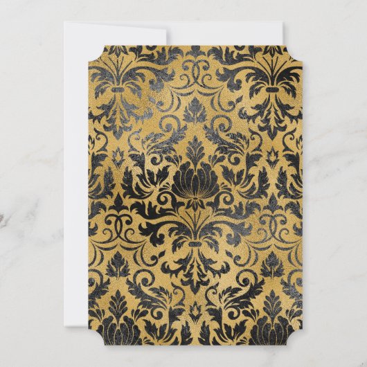 Gothic zwart en goud Halloween Party Kaart (Achterkant)