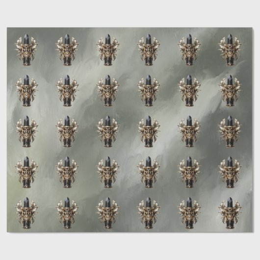 Gothic zwart en goud lippenstift cadeaupapier (Vlak)