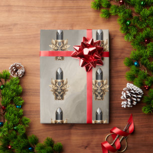 Gothic zwart en goud lippenstift cadeaupapier