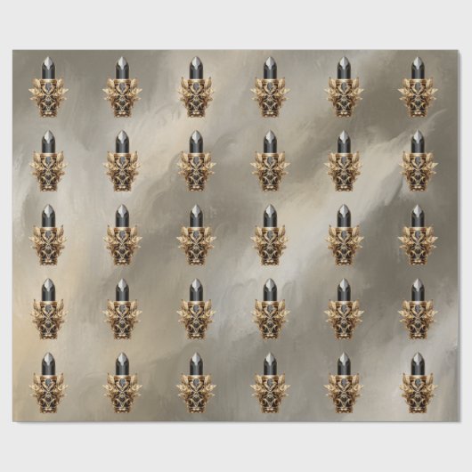 Gothic zwart en goud lippenstift cadeaupapier (Vlak)