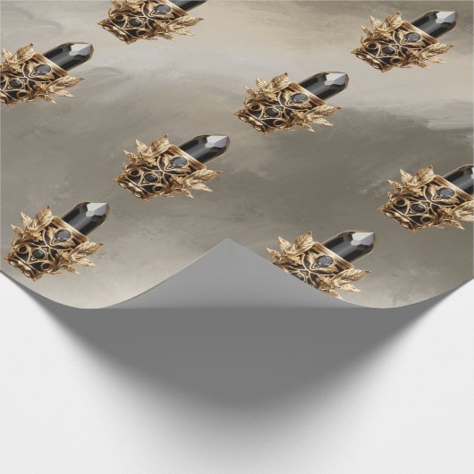 Gothic zwart en goud lippenstift cadeaupapier (Hoek)
