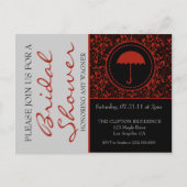 Gothic zwart en rood bloeien Vrijgezellenfeest Uitnodiging Briefkaart (Voorkant)