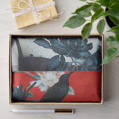 Gothic Zwart en Rood Bloemen Vogelkooi Pet Tissuepapier (Geschenk)