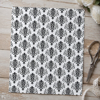 Gothic Zwart en Wit Damast Schrijfboek Papier