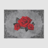 Gothic Zwart en Wit Rose Tissue Papier (Voorkant)