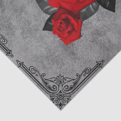 Gothic Zwart en Wit Rose Tissue Papier (Detail)