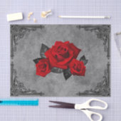 Gothic Zwart en Wit Rose Tissue Papier (Craft)