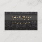 Gothic Zwart & Goud Damask Visitekaartje (Voorkant)