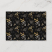 Gothic Zwart & Goud Rozen Kist Trouwpatroon Plaatskaartje (Achterkant)