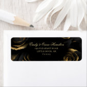 Gothic Zwart & Goud Rozen Moody Retouradres Etiket (Insitu)