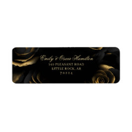 Gothic Zwart & Goud Rozen Moody Retouradres Etiket