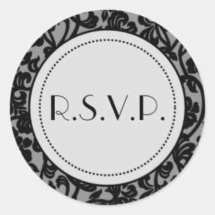 Gothic Zwart & Grijs Bloeiende Envelopzegels Ronde Sticker