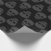 gothic zwart grijs Halloween schedel grijs skelet Cadeaupapier (Hoek)