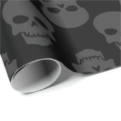 gothic zwart grijs Halloween schedel grijs skelet Cadeaupapier (Rol Hoek)