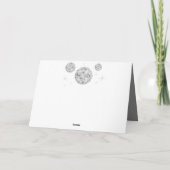 Gothic Zwart Grijs Retro Disco Ball Wedding Bedankkaart (Achterkant)