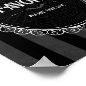 Gothic Zwart & Grijs Skull Party Favor Sign Poster (Hoek)