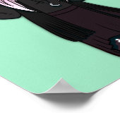 Gothic zwart groen moderne anime heks illustratie poster (Hoek)