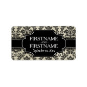 Gothic Zwart Kant en Perkament Bruiloft Jubileum Etiket (Voorkant)