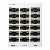 Gothic Zwart Kant en Perkament Bruiloft Jubileum Etiket (Full Sheet)