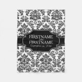 Gothic Zwart Kant en Perkament Bruiloft Jubileum Fleece Deken (Voorkant)