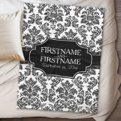 Gothic Zwart Kant en Perkament Bruiloft Jubileum Fleece Deken