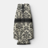 Gothic Zwart Kant en Perkament Bruiloft Jubileum Flesjeskoeler (Achterkant)