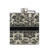 Gothic Zwart Kant en Perkament Bruiloft Jubileum Heupfles (Achterkant)